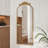 58"X24" Arched Full Body Hanging Wall Mounted Mirror With Vintage Ornate Carved Applique On Top-1315694795