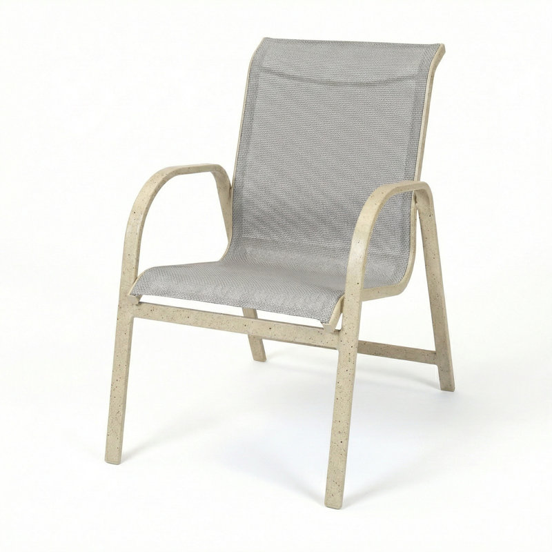 Windward Outdoor Ocean Breeze Arm Chair, Dove Gray Sling/Sandea