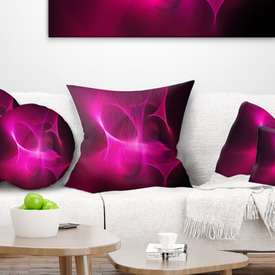 Magenta fractal de bureau - coussin abstrait imprimé