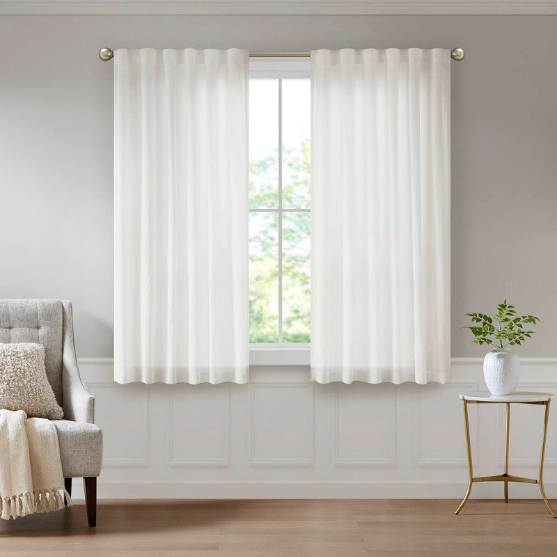 Paire de rideaux d'intimité avec passe-tringle 2 pièces, L 52 po x L 95 po