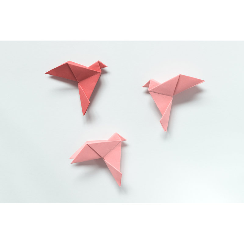 Pink Birds 1 Piece Wrapped Canvas Wall Art, 30cm H x 46cm W x 3.8cm D