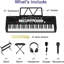 Piano à clavier électronique 61 touches pour débutants et enfants - 200 voix et rythmes, écran LCD, support, tabouret, casque d'écoute, microphone, chargeur, autocollant de note, support, sac de transport - ensemble de démarrage complet - Couleur: ensemble