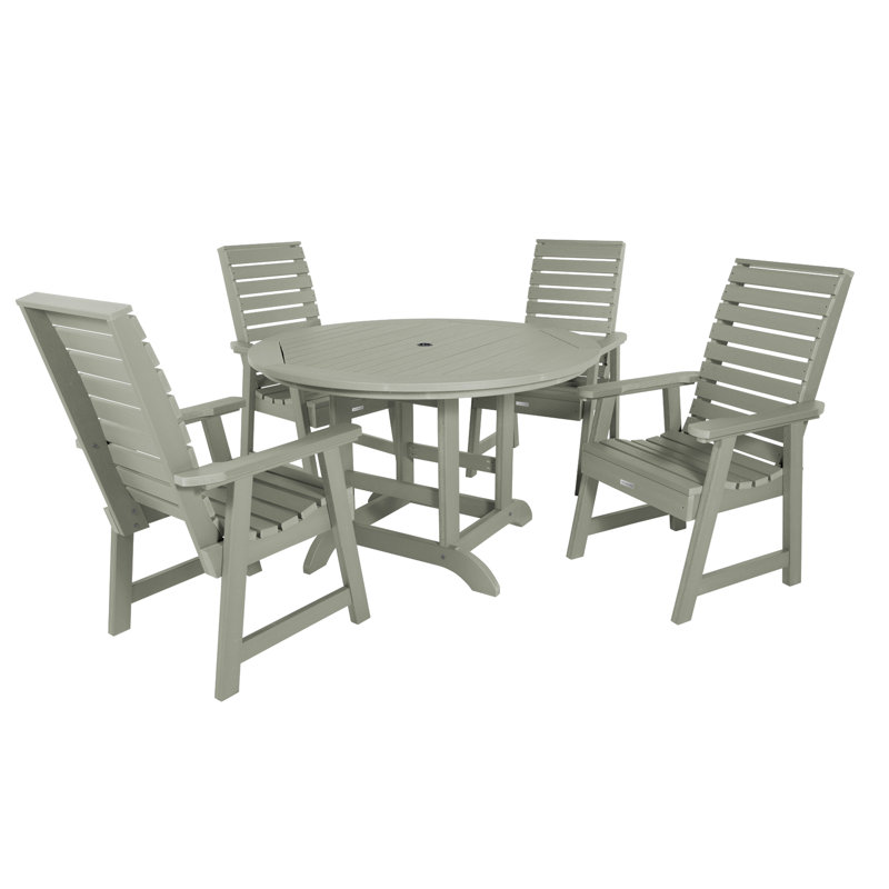 Ensemble de salle à manger d'extérieur 5 pièces 48 po Midwest, Eucalyptus, L 62,5 po x l 62,5 po x H 37 po