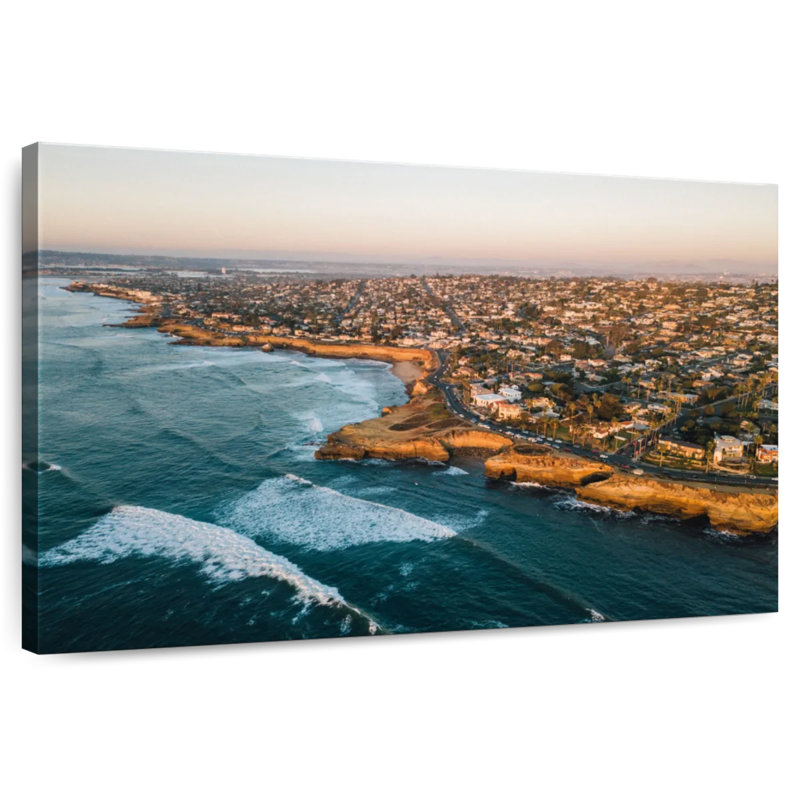 Gillard, San Diego, coucher de soleil sur les falaises, H 30 po x l 45 po