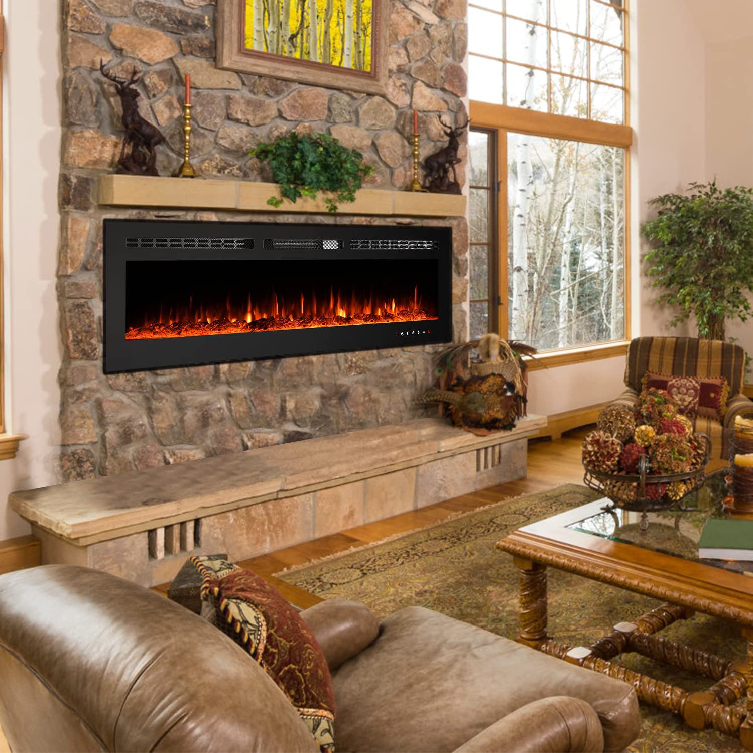 14+ 60 Inch Fireplace Symple Stuff 60 Inch Electric Fireplace With Free Standing, Wall