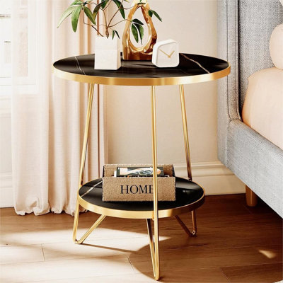 Table de bout ronde à 2 niveaux