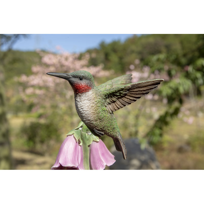STATUE COLIBRI SUR FOXGLOVE