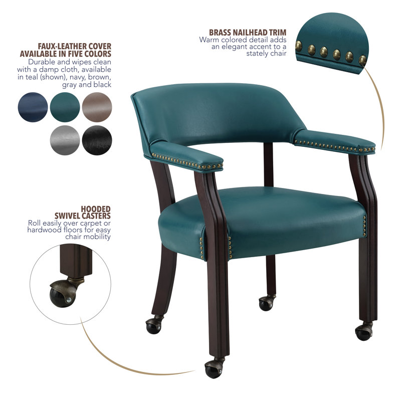 Alandria 18'' H Upholstered Dining Chair, Teal