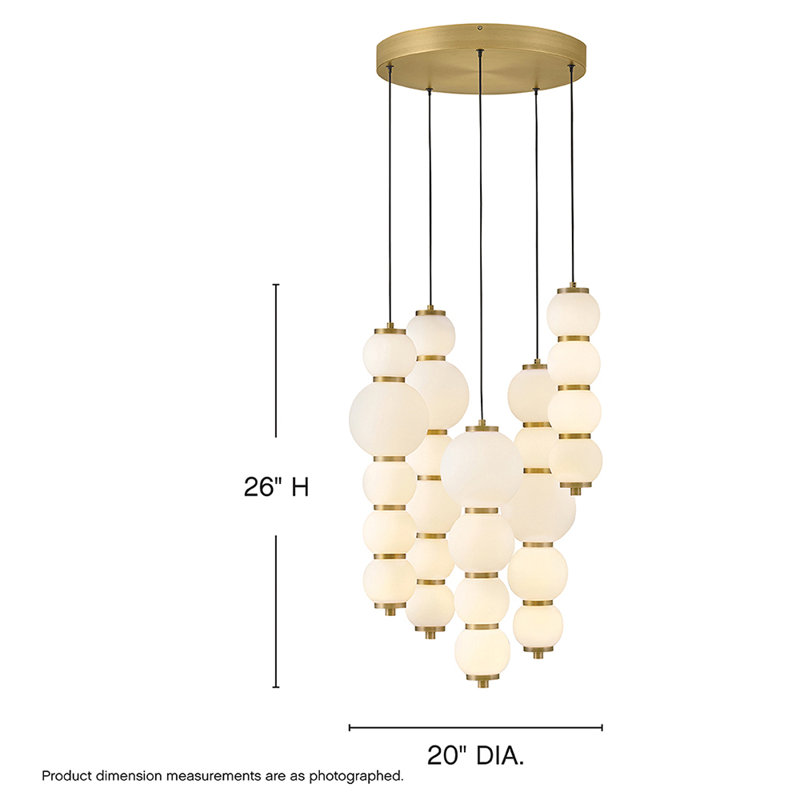 Trigo 1 - Light Steel LED Chandelier by Lisa McDennon