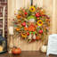 Décoration de porte d'automne de 24 pouces, couronne d'Halloween, utilisée pour la décoration intérieure et extérieure