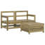 Alpen Home 3 Piece Garden Sofa Set Impregnated Wood Pine