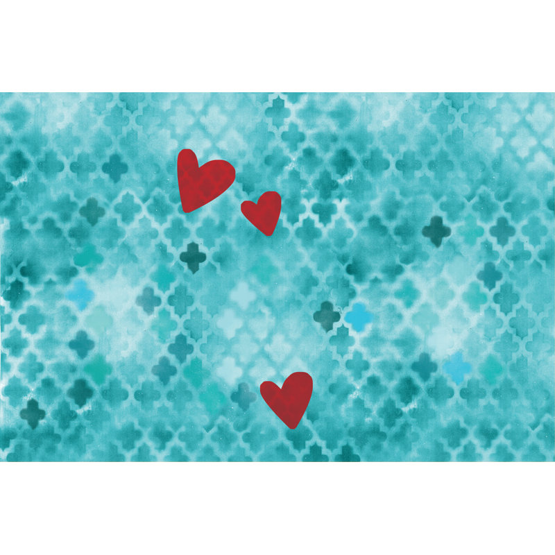 Teal Love - Wrapped Canvas Print, 61cm H x 91cm W x 3.8cm D
