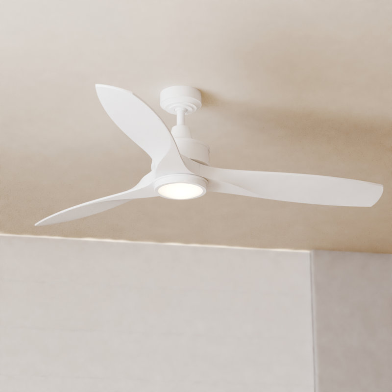 Ballog 52 in. Matte Black and Brushed Silver Indoor Outdoor Rod Mount Industrial Ceiling Fan with Wooden Walnut Blades, Dimmable Integrated LED Light Kit and Remote Control Included, 3 Speeds