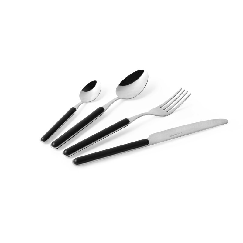 Eclipse 24 Piece Cutlery Set Service for 6, Black