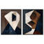 Ensemble de décorations murales modernes facettées encadrées par Art Remedy, cadre blanc, 24 x 30-135313321-135313333