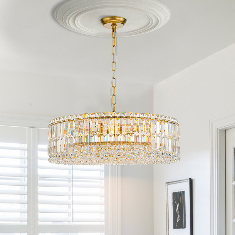 Lustre tambour à intensité variable Gormady, Or, 12, H 9,8 po x l 31,5 po x P 31,5 po