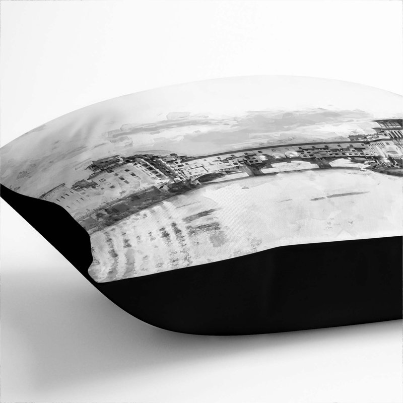 Square Throw Cushion, 40cm H x 40cm W x 15cm D, Black
