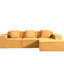 Canapé nuage modulaire multifonctionnel jaune gingembre, montage rapide, assise généreuse, convertible sans structure et coussins jaunes, réorganisable pour différents espaces de vie