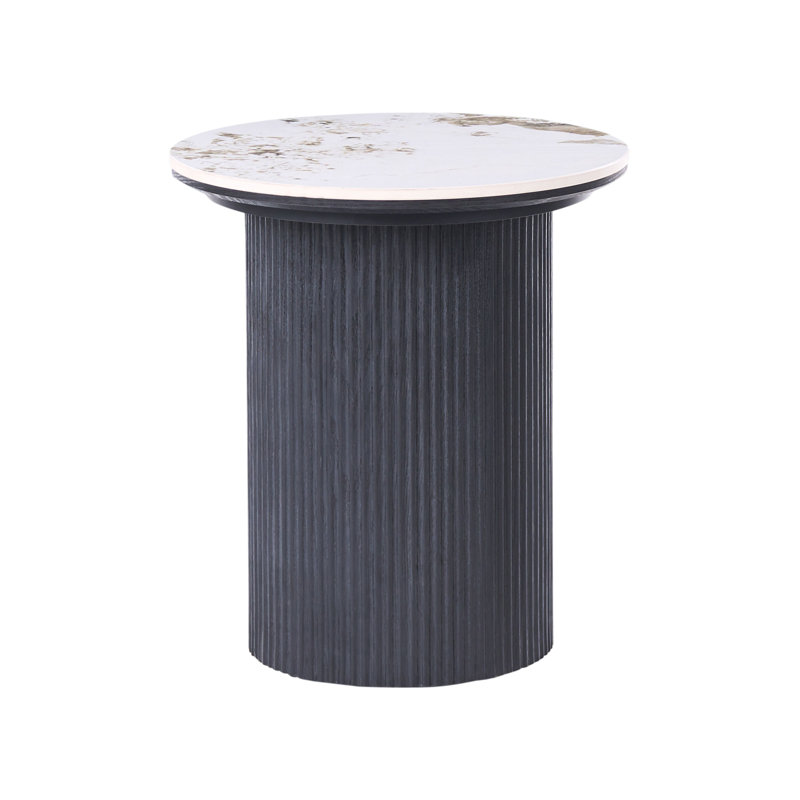 Pedestal End Table, Black