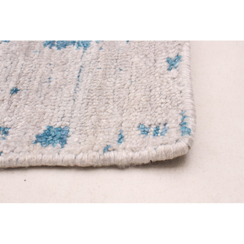 Tapis unique en viscose 10 pi x 14 pi turquoise New Age