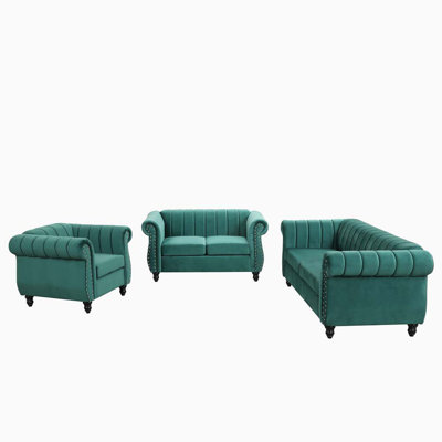 82.5'' Rolled Arm Chesterfield Sofa -  Rosdorf Park, 8CDCB425637C4BF18C04E8EEA1604AC8