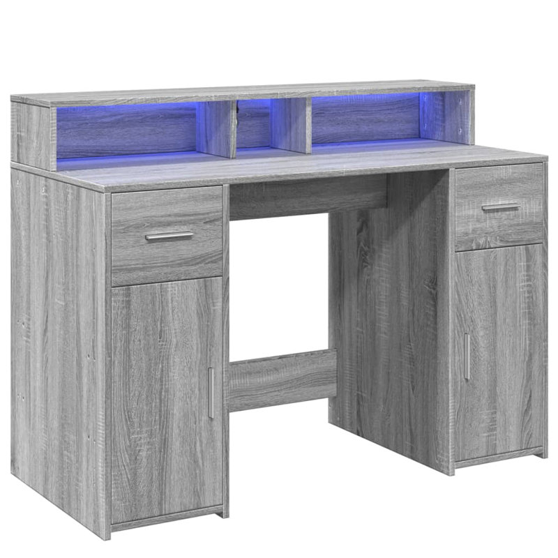 Computer Desk, Grey/Sonoma, 91cm H x 120cm W x 55cm D