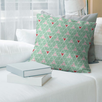 Triangles dessinés à la main Coussin décoratif