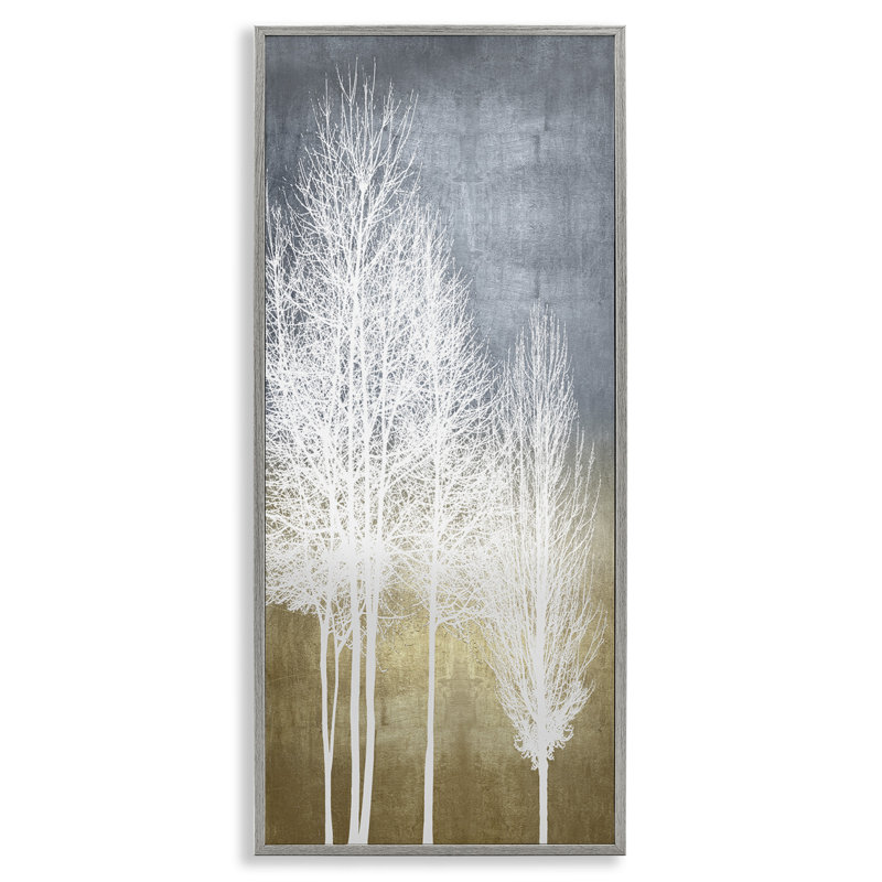 «Tall Tree Line Bare Trees Over Abstract» par - impression, Estampe numérique Farmhouse, H 24 po x l 10 po