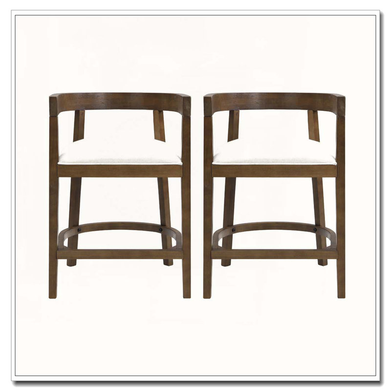 Tabouret de comptoir en bois d'hévéa, Tabouret de comptoir (siège d'une hauteur de 22,7, Teck