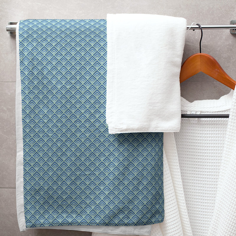 Serviette de bain géométrique katelyn elizabeth, Vert / Bleu