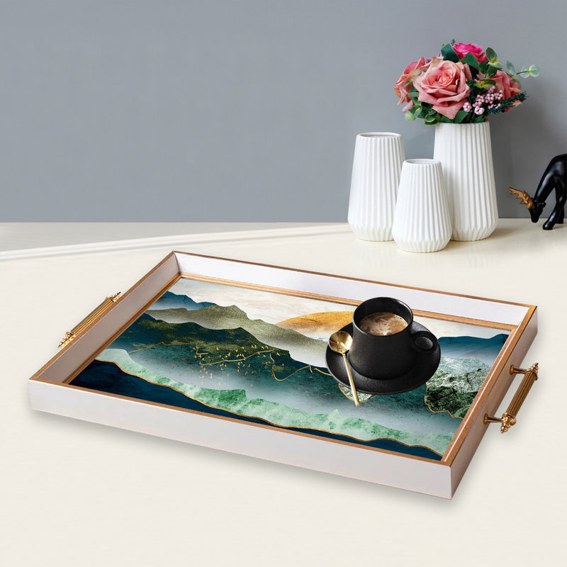 Elegant Glass Tray, 19.7 x 11.4 x 1.4 inches | 100% Durable Glass Construction | Easy to Clean with Damp Cloth | Ideal for Serving, Decorative Display, and Organizing | Stylish Addition to Home Décor
