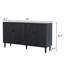 Buffet moderne noir avec détails cloutés décoratifs, solution de rangement élégante pour la salle à manger et le salon