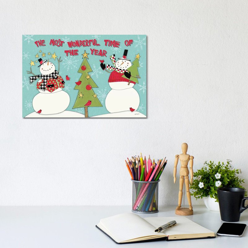 Snowman Sentiments I by Anne Tavoletti - Wrapped Canvas Print, 20.32cm H x 30.48cm W x 1.905cm D