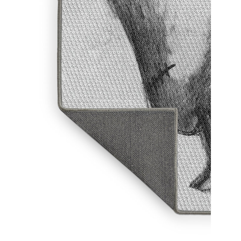 Tapis noir / blanc cassé Power Loom, Rectangle 8 pi x 12 pi