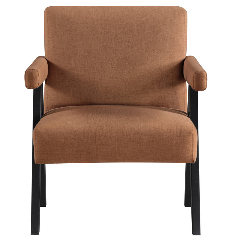 Chaise d'appoint rembourrée Helen, Noir, Rouille