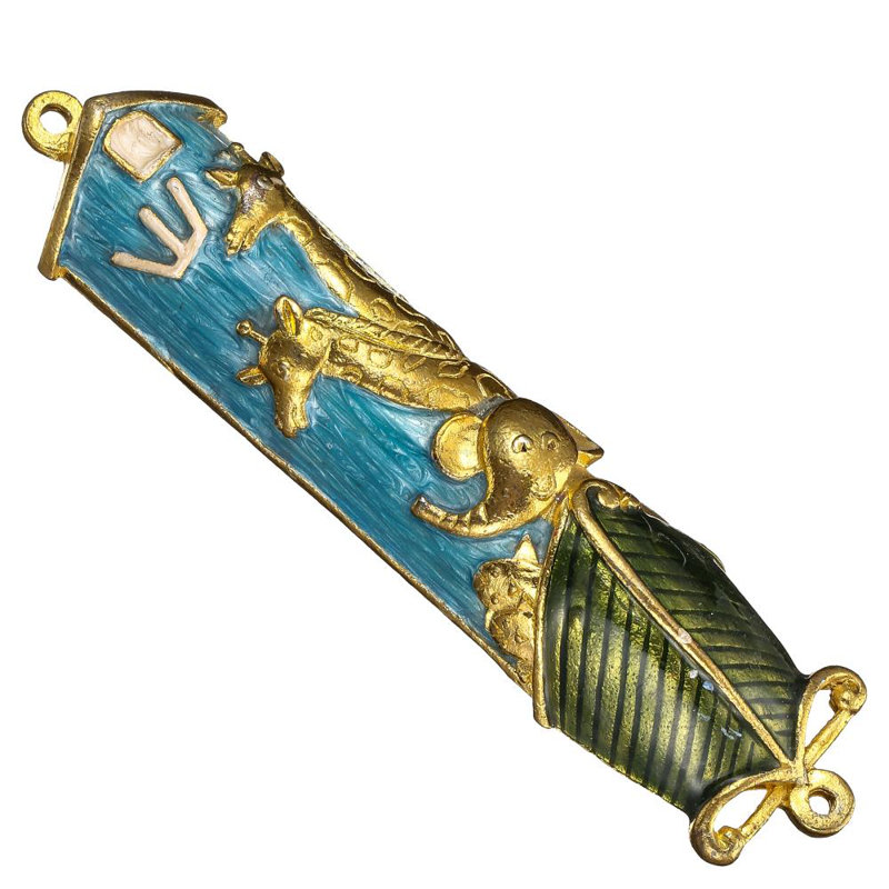 Mezuzah bleu noahs ark, Bleu
