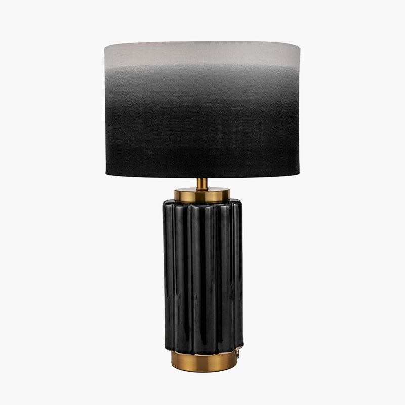 Lushan Ceramic Table Lamp, Black
