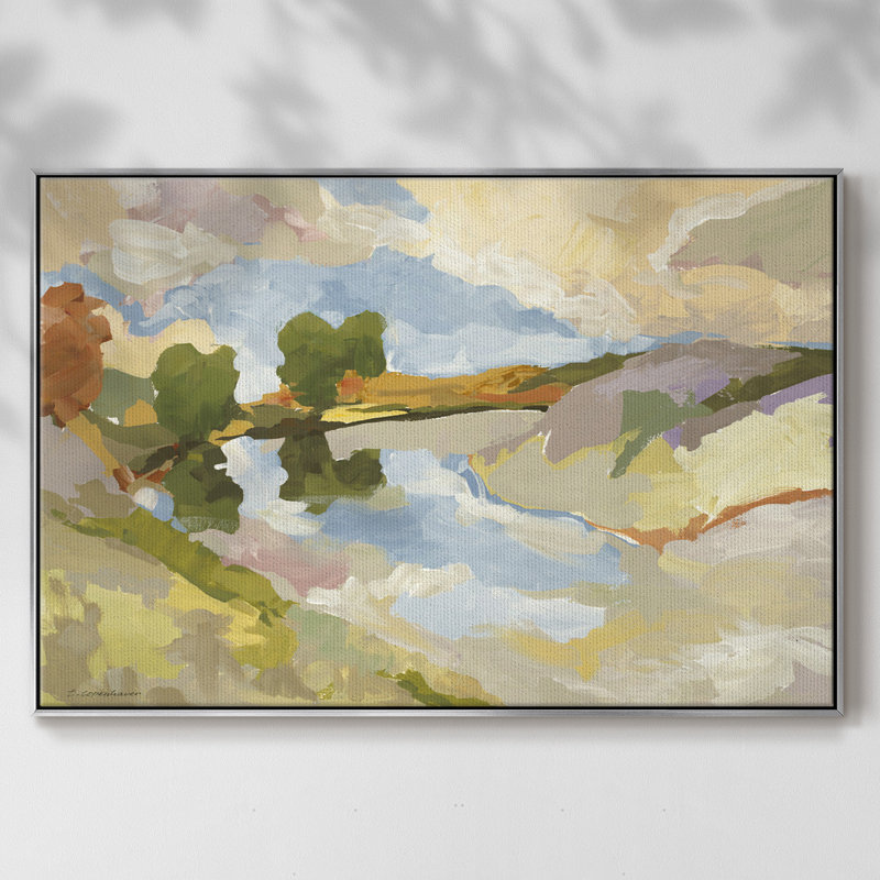 Uplands I, reproduction d'art sur toile, H 17 po x l 25 po x P 2 po, Argent