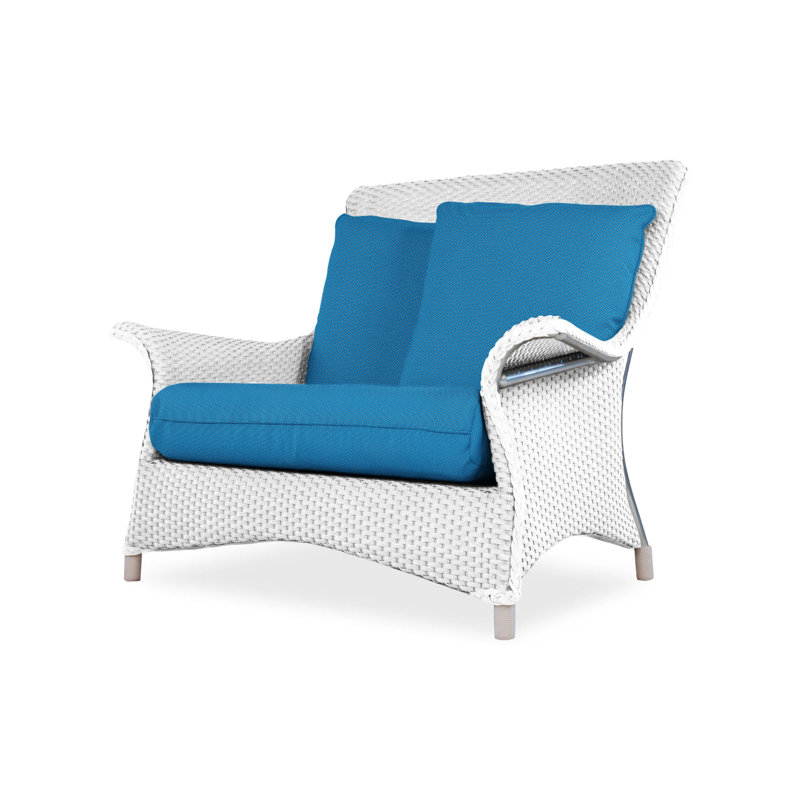 Mandalay Outdoor Lounge Chair, White, Demo Oatmeal