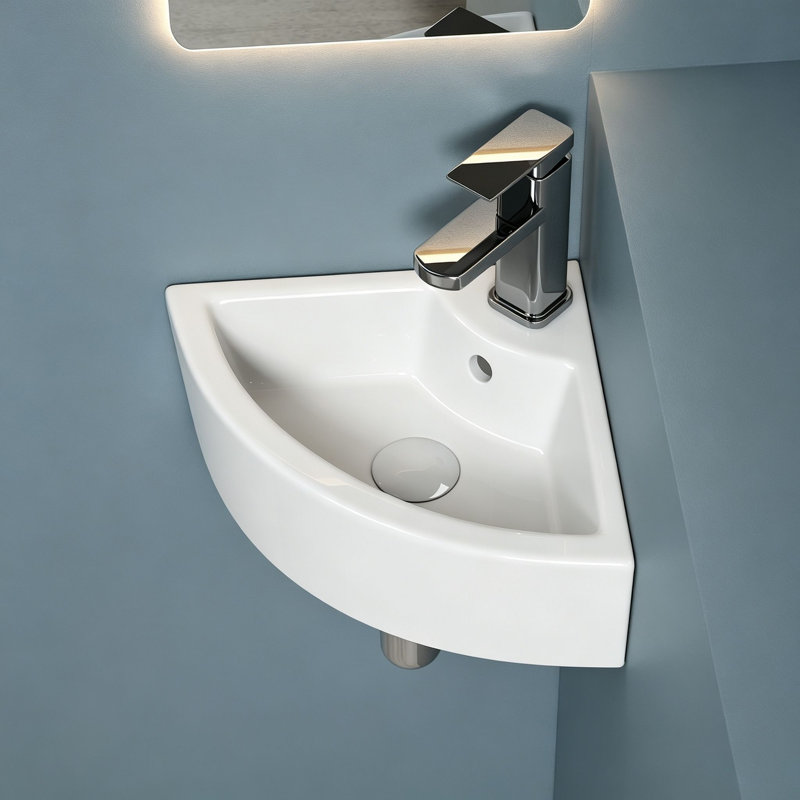 Lavabo de salle de bain mural en céramique triangulaire 17,13 X 12,60 Topcraft