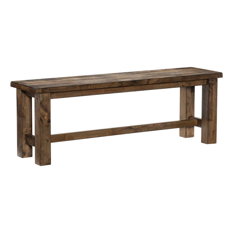 Banc de salle à manger rustique en bois massif, style transitionnel classique, style l 56,5 po, bois, poids 39,04 lb