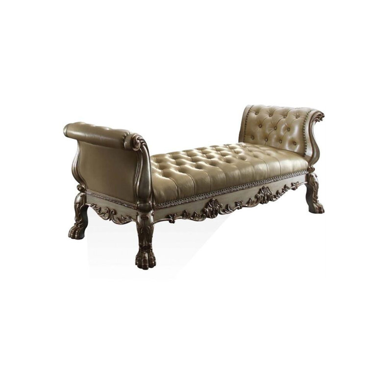 Banc en cuir synthétique Ardel, Or Patine, Os