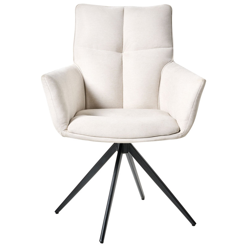 Dining Chair Swivel CORBIE Fabric, White