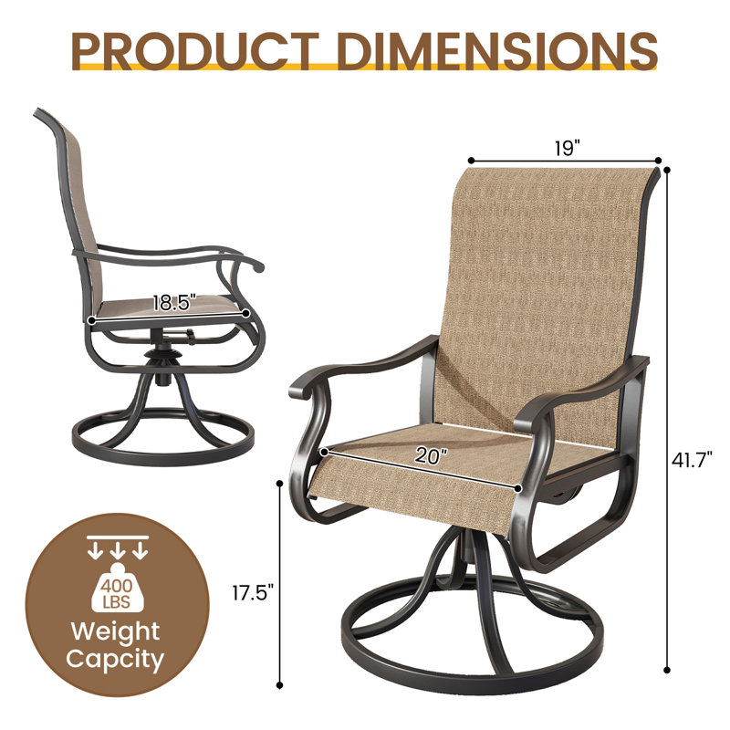 Ensemble de 4 fauteuils de salle à manger Avionce, Brun