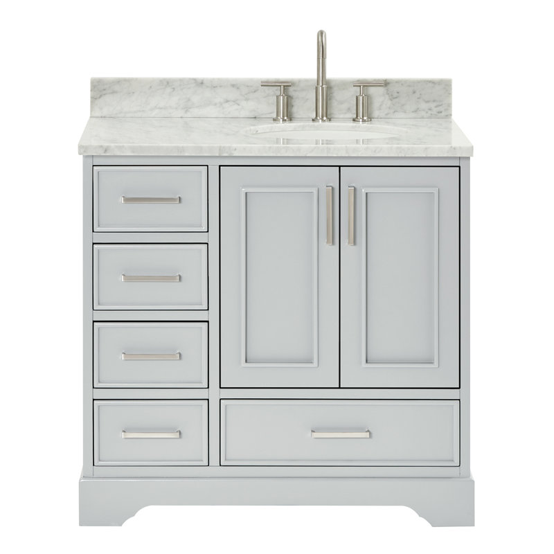 Ensemble de meuble-lavabo simple 37 po avec plateau Abita, Gris