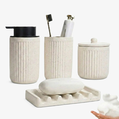 Pockmark Foaming Bathroom Set Recycled Eco-Clay