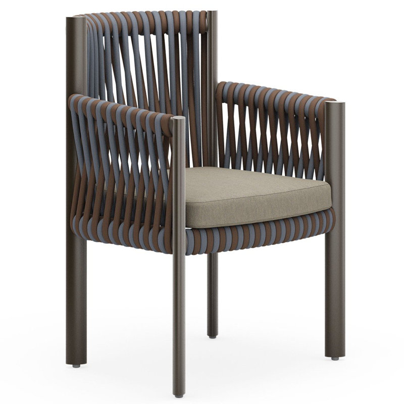 Chaise de salle à manger, Graphite, Lin pierre