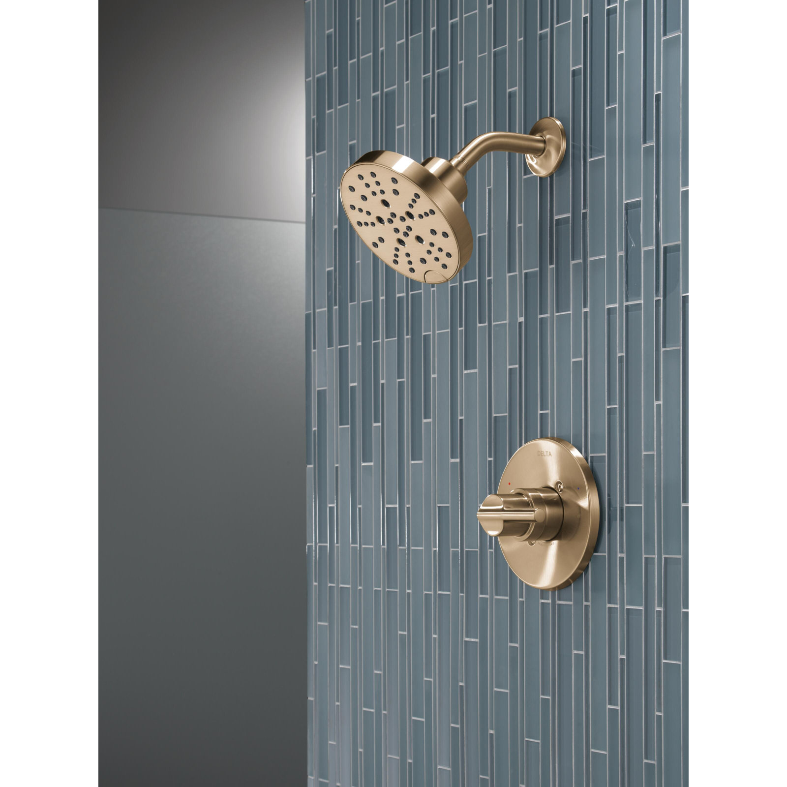 Nicoli Single-Function Shower Faucet Set, Shower Trim Kit with H2Okinetic Shower Head and Valve, Champagne Bronze