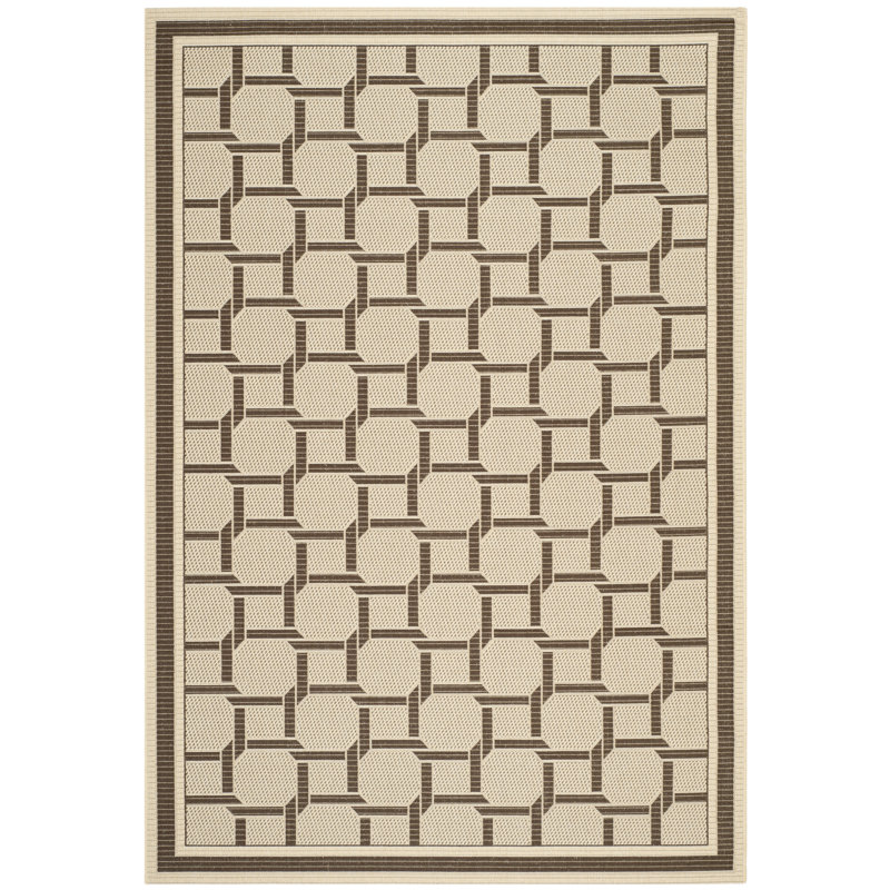 Tapis crème / chocolat Resort, Rectangle 6 pi 7 po x 9 pi 6 po