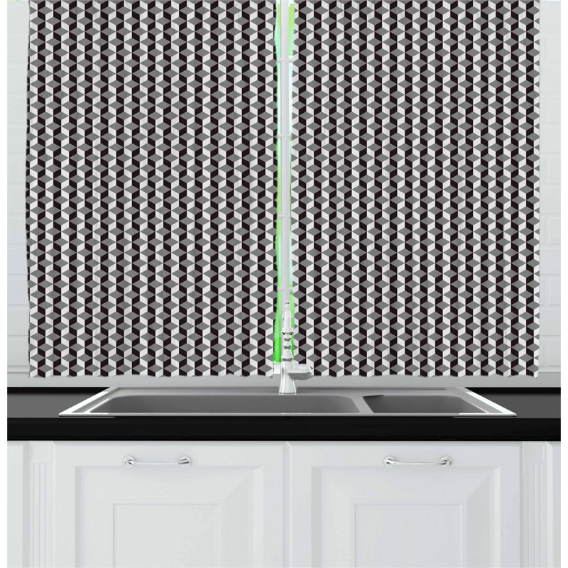 Geometric Tailored Kitchen Curtain